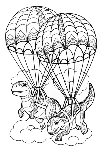 Dinosaurs skydiving adventure