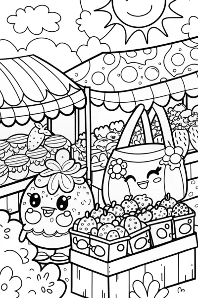 Shopkins Market Adventure with Strawberry Kiss and Tote Bag!