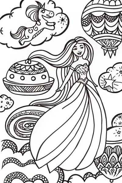 Jasmine’s Magical Dreamscape Coloring Page