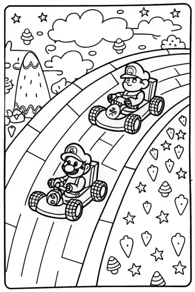 Rainbow Road Race with Mario and Friends