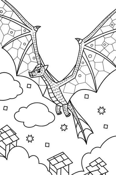 Ender Dragon’s Celestial Dance Coloring Page
