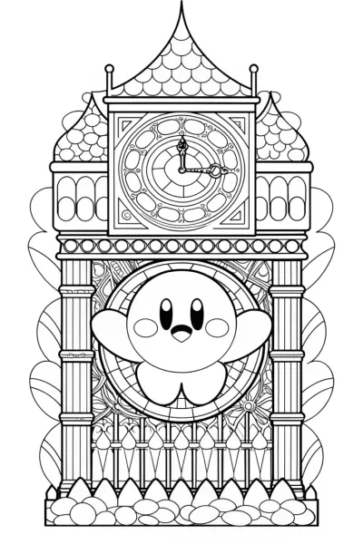 Kirby in the clock tower
