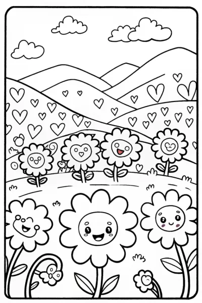 Heartfelt Garden of Dreams Coloring Page