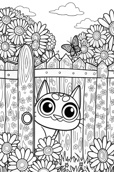 The Curious Cat Peeks Through the Garden Gate