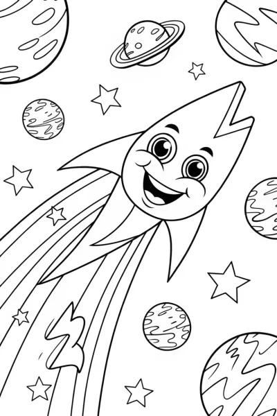 Lightning Bolt’s Cosmic Adventure Coloring Page
