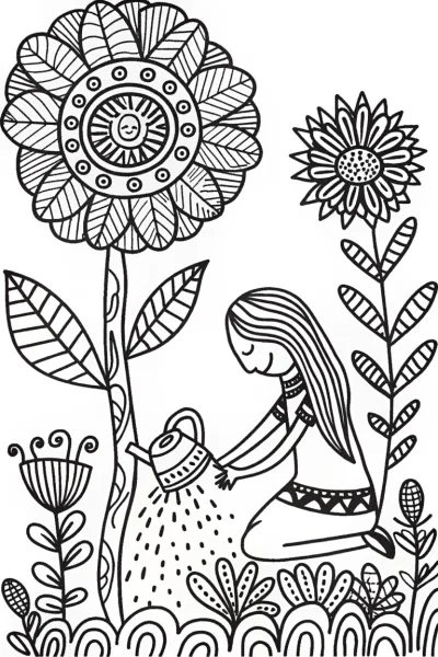 Barbie’s Enchanted Garden Adventure Coloring Page