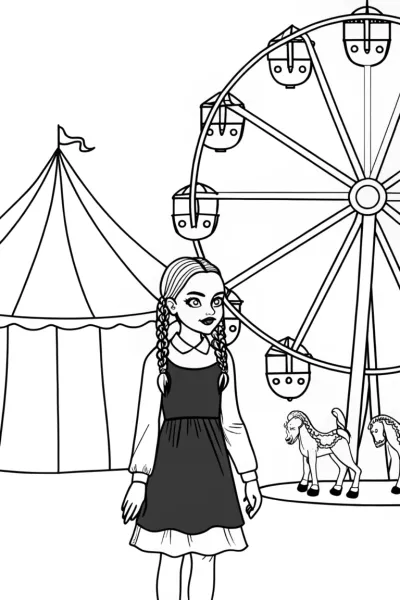 Wednesday Addams at the quirky fair