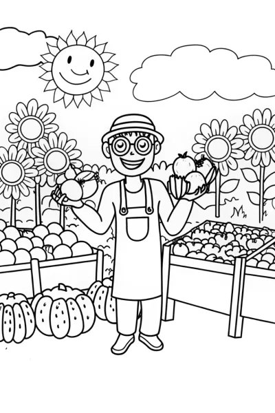 Blippi’s Marvelous Market Adventure Coloring Page