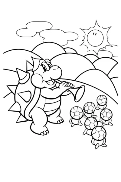 Bowser’s Musical Showdown Coloring Page