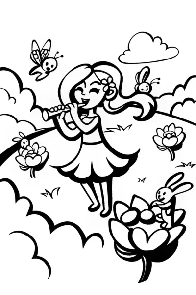 Jasmine’s Dreamy Flower Festival Coloring Page