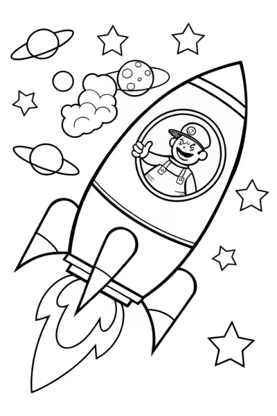 Luigi’s Starlit Space Race Coloring Page