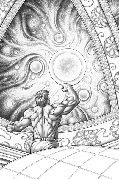 Hulk painting a cosmic mural