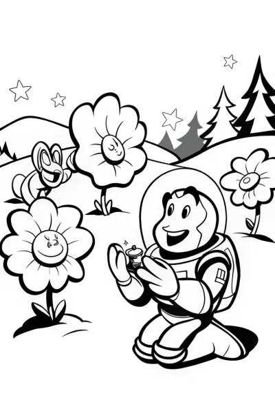 Buzz Lightyear’s Galactic Garden Adventure Coloring Page (#8288)