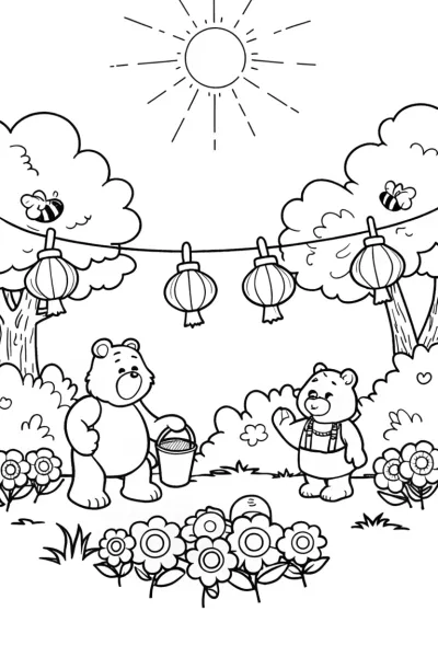 Care Bear Garden Festival Coloring Page