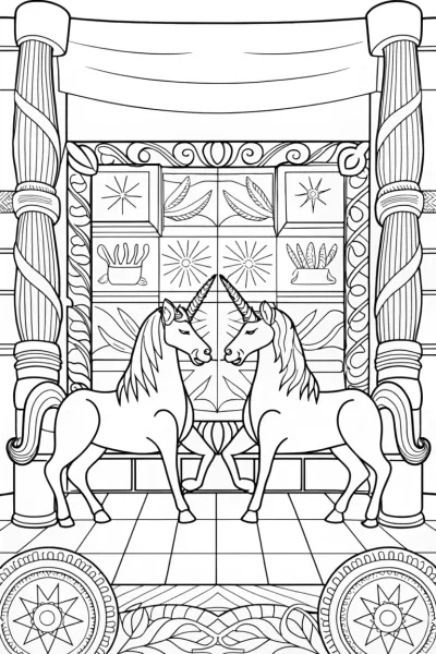 Unicorns discovering ancient scrolls