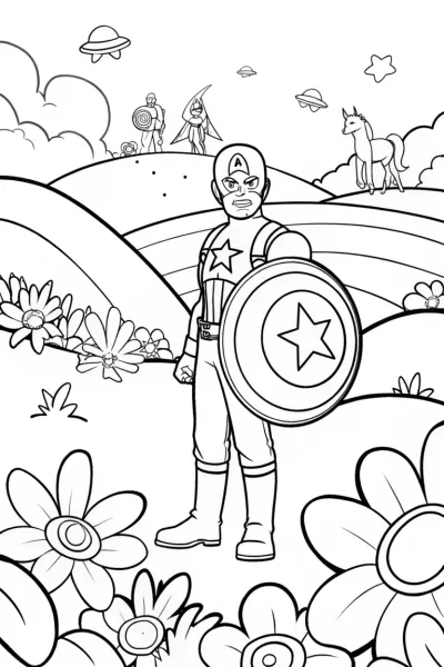 Captain America and the Shield of Dreams Coloring Page