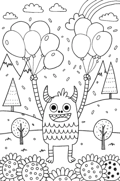 Giggles Monster Coloring Page