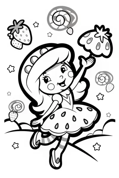 Strawberry Shortcake’s Berry Dream Dance Coloring Page