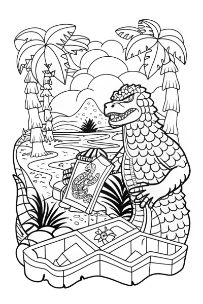 Godzilla’s treasure map adventure