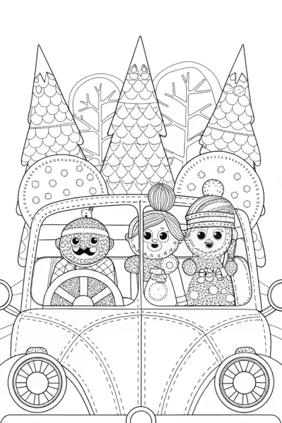 Gingerbread family road trip