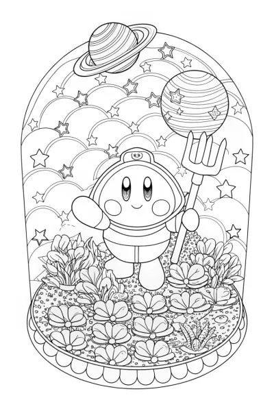 Kirby gardening in space