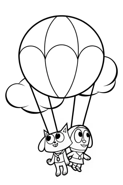 Bluey and Bingo balloon race
