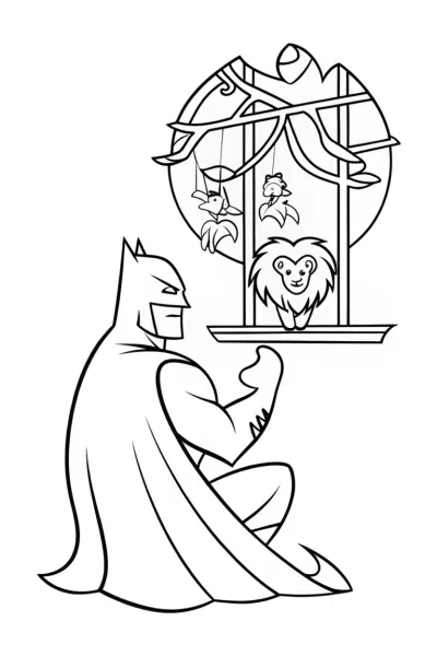 Batman at the Gotham Zoo Coloring Page