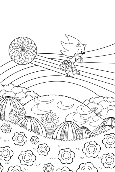 Sonic flying in a dreamland
