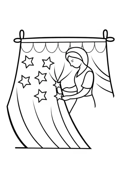 The seamstress crafting starry fabrics