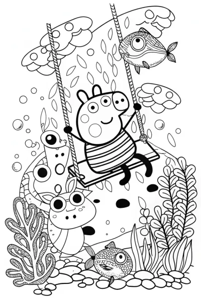 Peppa Pig’s Magical Underwater Playground Coloring Page