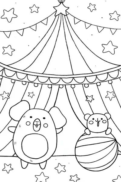 Squishmallow Circus Extravaganza Coloring Page