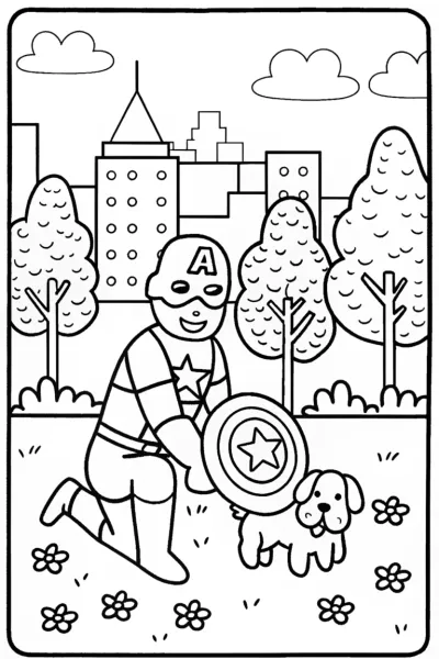 Captain America and the Shield Adventure with a Puppy