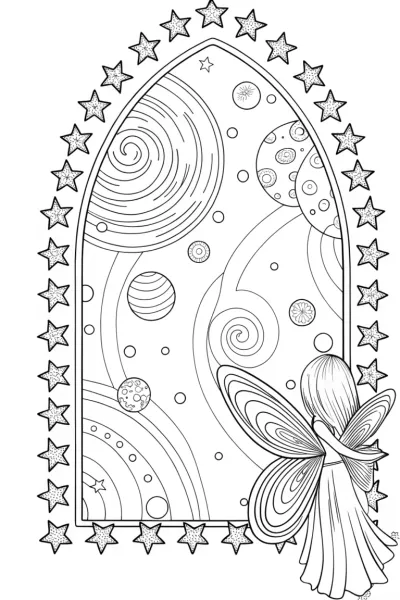 The Fairy’s Starry Escape Coloring Page
