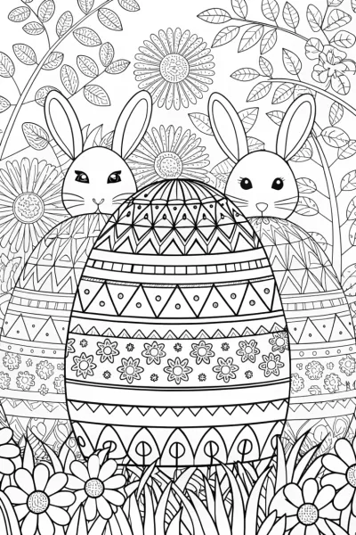 Easter Egg Garden Maze Coloring Page