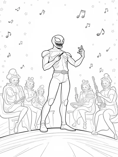 Venom conducting a cosmic symphony