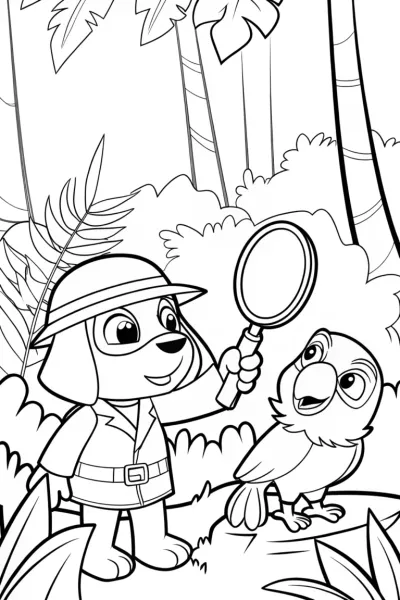 Bluey’s Jungle Adventure Coloring Page