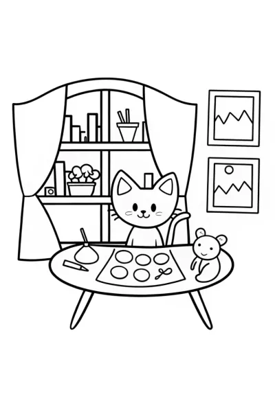 Pixie’s Crafty Coloring Page