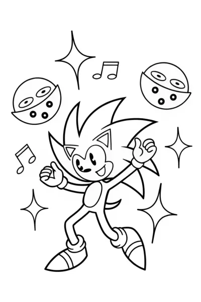 Sonic’s Cosmic Dance Party Coloring Page