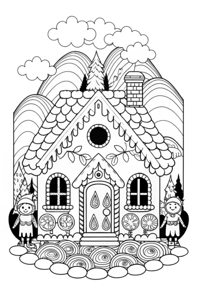Gingerbread House Quest Coloring Page