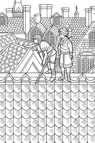 Demon Slayer on a rooftop