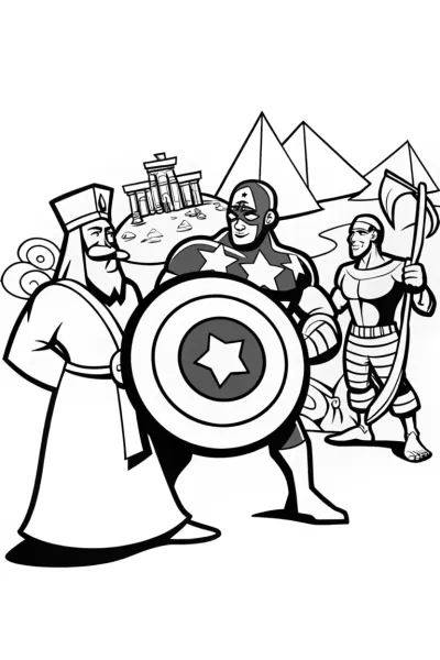 Captain America’s Historical Time Jump Coloring Page