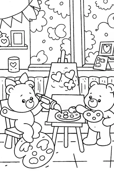 Care Bears’ Magical Art Studio Coloring Page