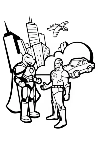 Avengers Time-Traveling Coloring Page
