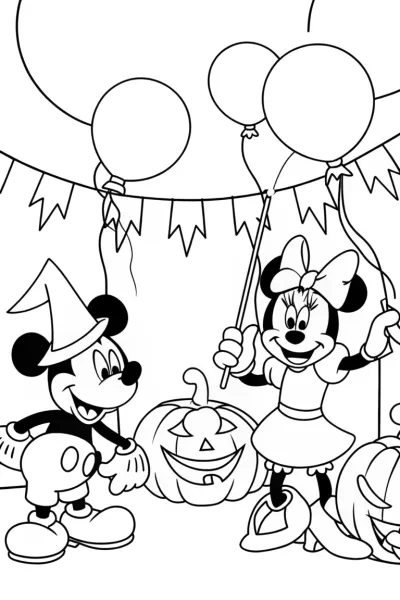Mickey Mouse Halloween Coloring Page