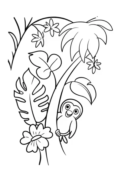 Creeper’s Jungle Adventure Coloring Page