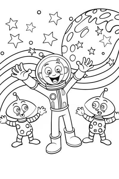 JJ’s Cosmic Dance Party Coloring Page