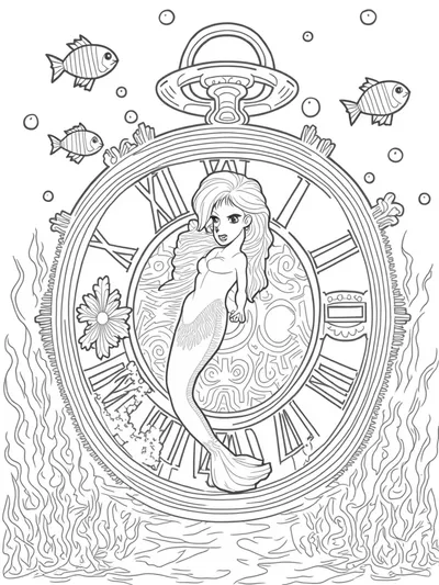 Mermaid adjusting the tidal clock