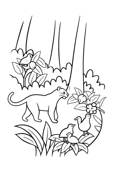 The Prowling Panther’s Jungle Adventure Coloring Fun