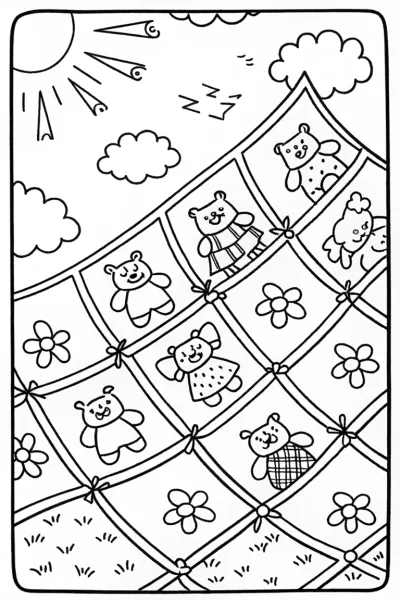 Care Bears’ Magical Quilt Adventure Coloring Page