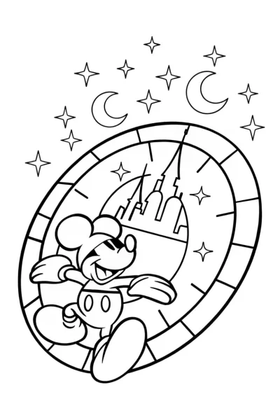 Mickey Mouse’s Adventure in Time Coloring Page